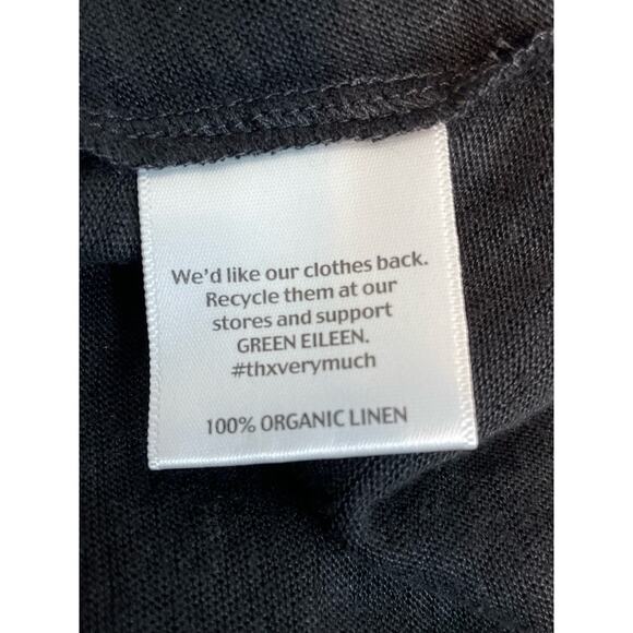 Eileen Fisher Metallic Gold Asymmetric Sleeveless Organic Linen Blouse Medium - Picture 8 of 8